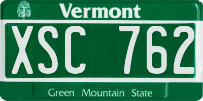VT license plate XSC762