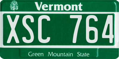 VT license plate XSC764