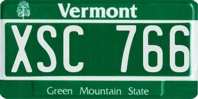 VT license plate XSC766