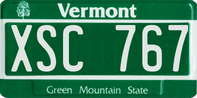 VT license plate XSC767