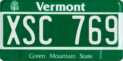 VT license plate XSC769