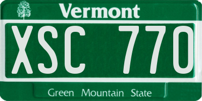 VT license plate XSC770