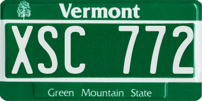 VT license plate XSC772