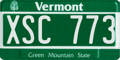 VT license plate XSC773