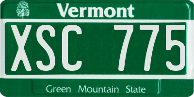 VT license plate XSC775