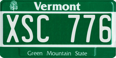VT license plate XSC776