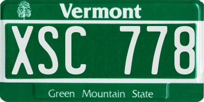 VT license plate XSC778
