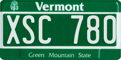 VT license plate XSC780