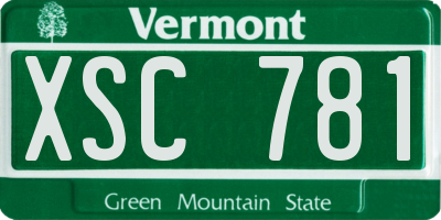 VT license plate XSC781