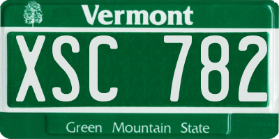 VT license plate XSC782