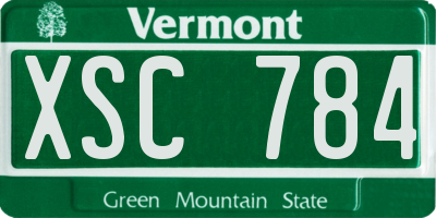 VT license plate XSC784