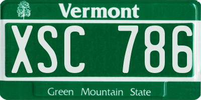VT license plate XSC786
