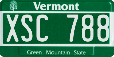 VT license plate XSC788