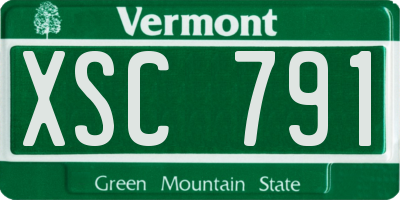 VT license plate XSC791
