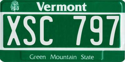 VT license plate XSC797