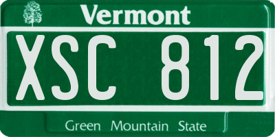 VT license plate XSC812