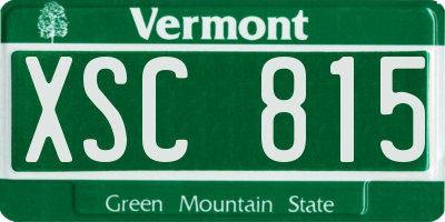VT license plate XSC815