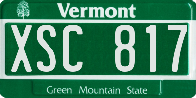 VT license plate XSC817