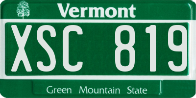 VT license plate XSC819