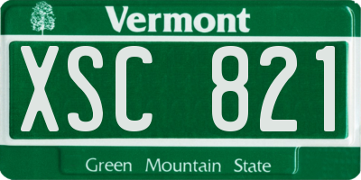 VT license plate XSC821