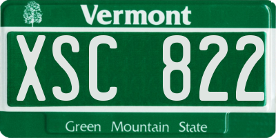 VT license plate XSC822