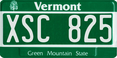 VT license plate XSC825