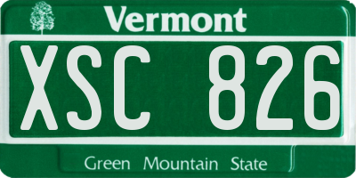 VT license plate XSC826