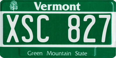 VT license plate XSC827