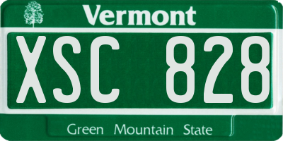 VT license plate XSC828