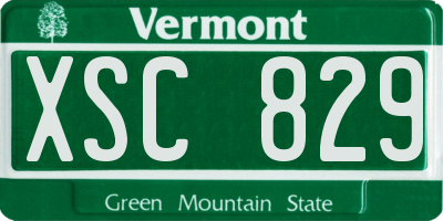 VT license plate XSC829
