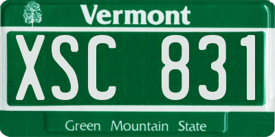 VT license plate XSC831