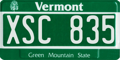 VT license plate XSC835