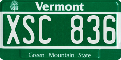 VT license plate XSC836