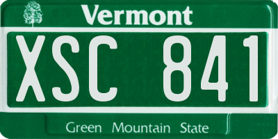VT license plate XSC841