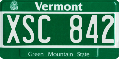 VT license plate XSC842