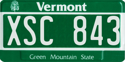 VT license plate XSC843