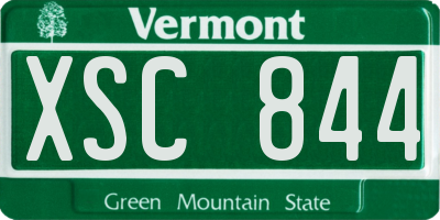 VT license plate XSC844