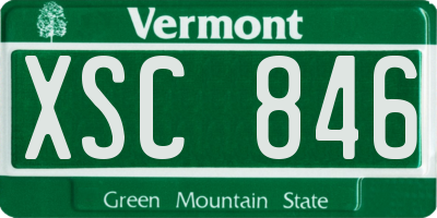 VT license plate XSC846