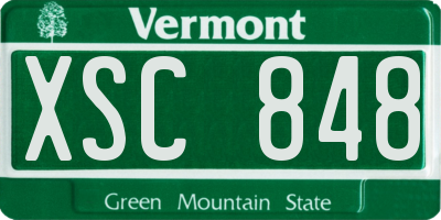 VT license plate XSC848
