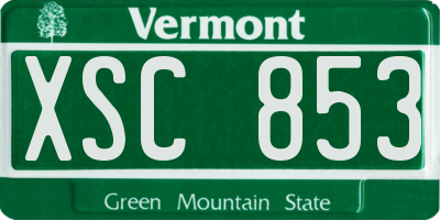 VT license plate XSC853