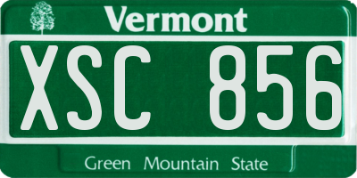 VT license plate XSC856