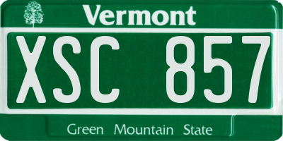 VT license plate XSC857