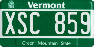 VT license plate XSC859