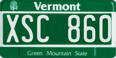VT license plate XSC860