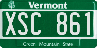 VT license plate XSC861