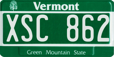 VT license plate XSC862