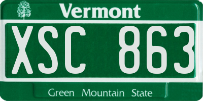 VT license plate XSC863