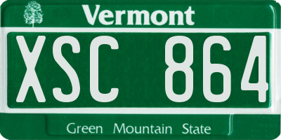 VT license plate XSC864