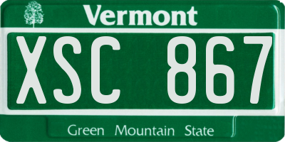 VT license plate XSC867