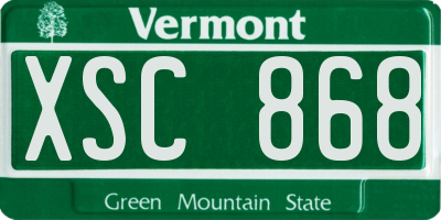 VT license plate XSC868